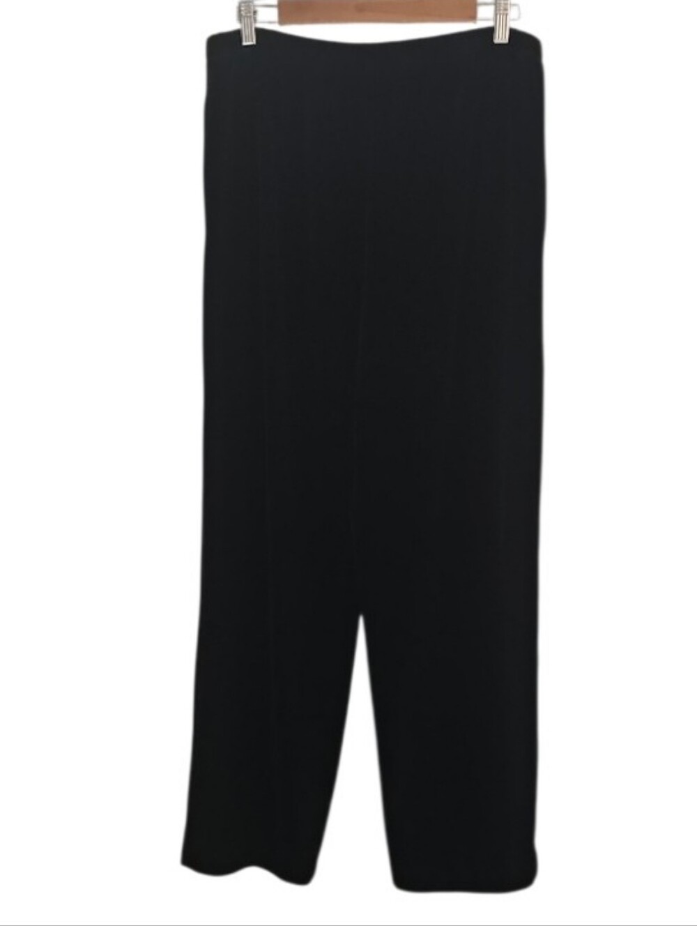 Marisa Christina Black Velvet Pull On Pants Women L Stretch Holiday Luxe Trouser